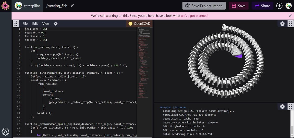 caterpillar's tweet image. Cadhub looks good so far. I look forward to using libraries ^^
cadhub.xyz/u/caterpillar/…

#OpenSCAD
#cadhub
#codecad