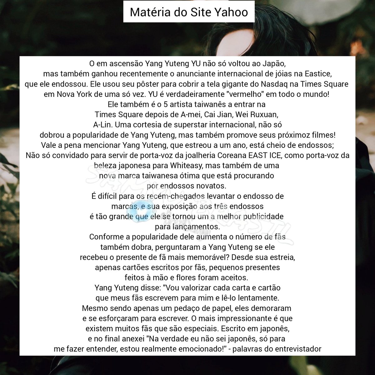 BrazilSamyu's tweet photo. #WeBestLove #WBL #samyu #DeYi #YangYuTeng #楊宇騰 #楊宇騰YU #weibo #Entrevista #Marca #Taiwanese

Atualização • Matéria sobre #YangYuTeng 💙
26.08.21

Tradução da matéria da Yahoo feita com YU, nas fotos abaixo👇🤭

~O futuro do YU promete! 🤩 https://t.co/RqmJCJBzf6
