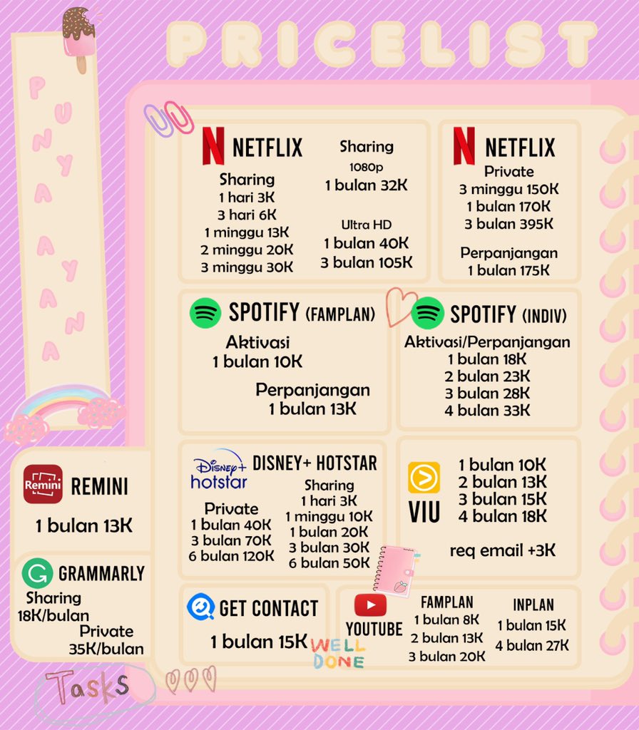 kokaiwn's tweet photo. Hen-llo!(๑>◡<๑)

Ayana jual aplikasi premium!🍻

🪄Trusted, 100% legal, dan bergaransi!
🪄 Payment E-Wallet, Qris, dan BCA

📪 DM @prestzel atau WA

t. jual beli netflix spotify disney+ vidio youtube yt wp we tv viu

#zonauang #zonaba #zonabu #zonajajan

https://t.co/nQBwCTnMdR