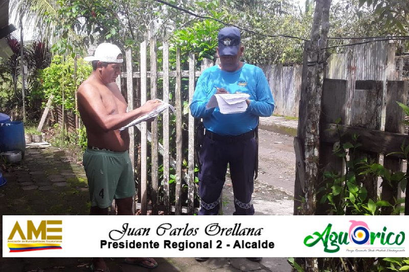 GadAguarico's tweet photo. AGUARICO I El GAD Municipal continúa con la entrega de notificaciones de la ordenanza que ejecuta y reglamenta el mantenimiento de los bienes inmuebles ubicados en las zonas urbanas de Tiputini y Nuevo Rocafuerte.

#JuntosPorUnNuevoAguarico. https://t.co/zaiV0v8idn