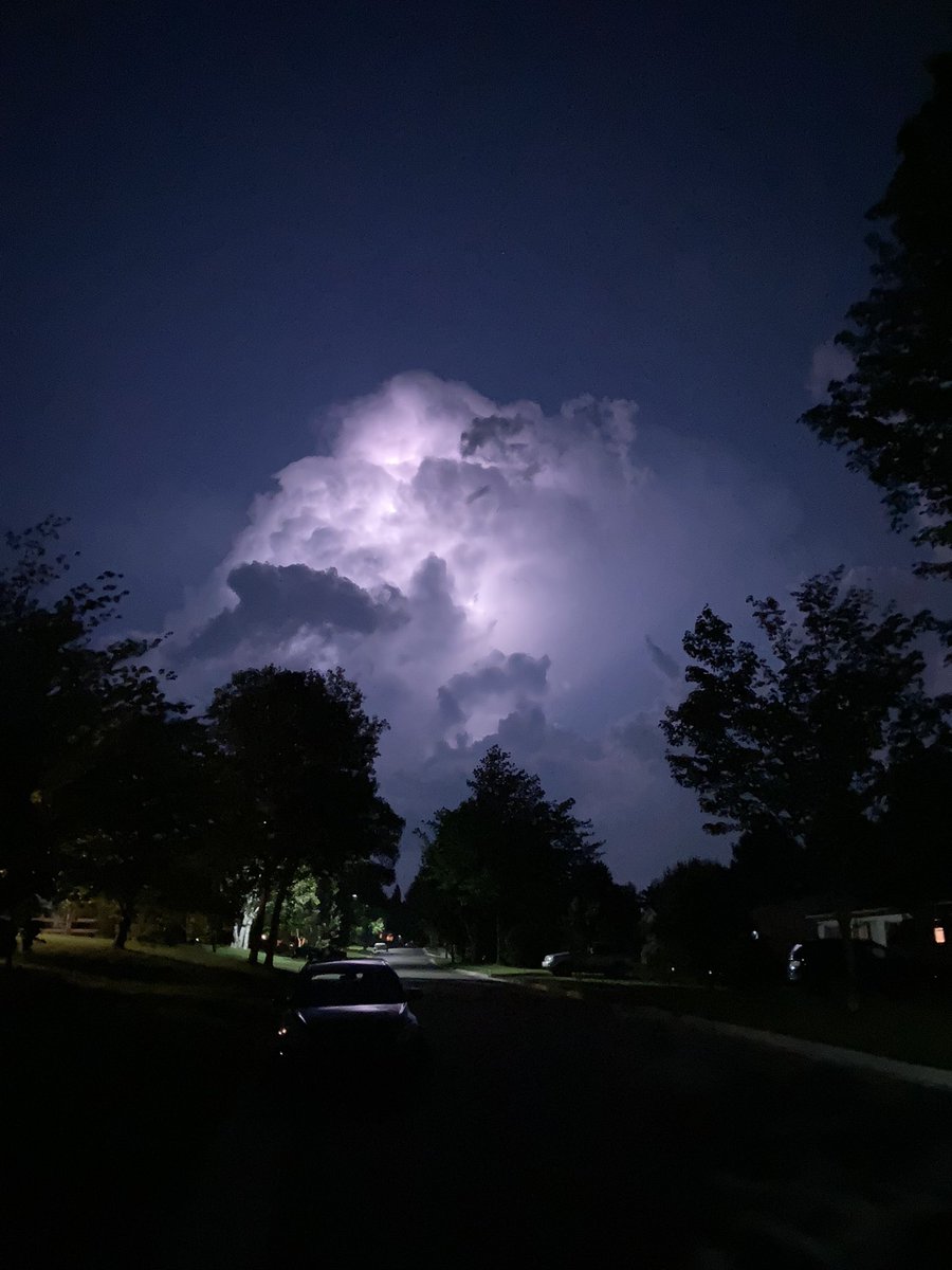 Quite the light show indeed! Amazing the way it lit up the cloud bank when I was out walking the dog! #Fredericton