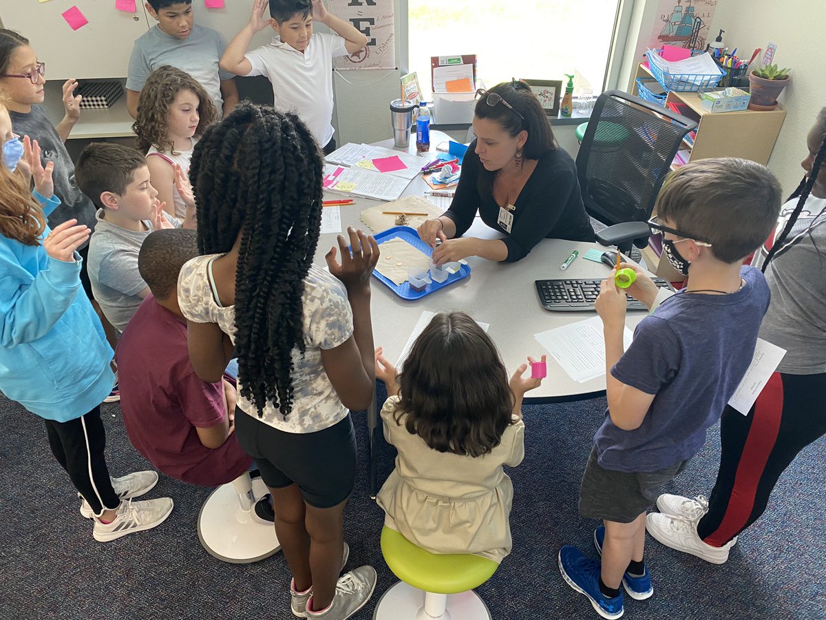Our 5th graders were having fun with the scientific process today! Which liquid can a penny hold the most of(water,soda,oil)? My hypothesis was incorrect. We loved the excitement in the room! #WeAreMcNeil #MyMISD <a href="/McNeilElem/">McNeil Elementary</a>
