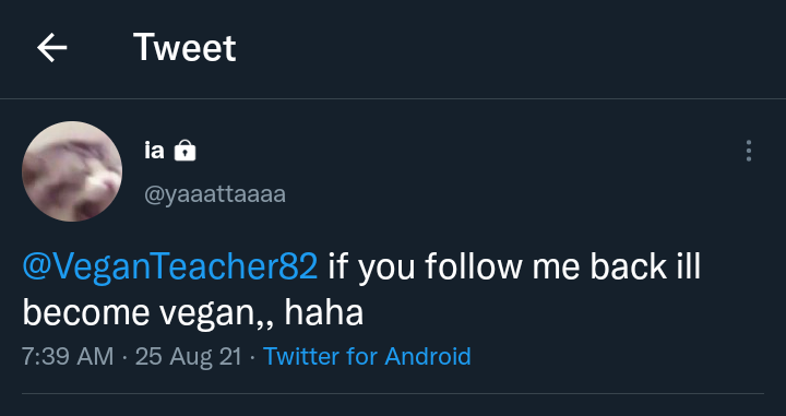 PomieO's tweet photo. @VeganTeacher82 Ms. Vegan Teacher, you should accept @yaaattaaaa 's offer, they'd love to become vegan, but only if you follow them, maybe they'll even take you on a minecraft date ;) https://t.co/b6XKIoLRlA