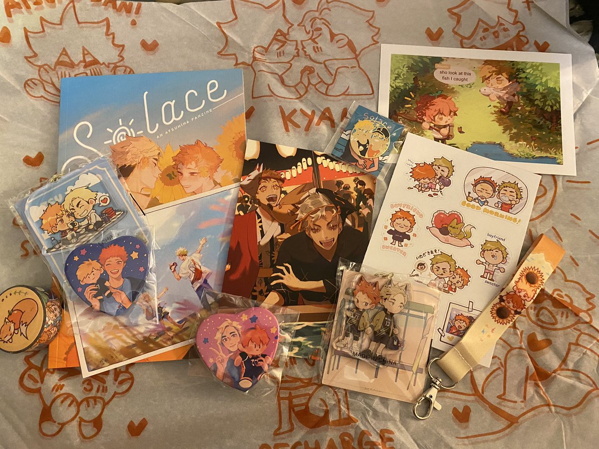 Ahhhh!!! 😭💕💕💕💕finally in my hands! I’m so in love with this 😭💕!! All the stuff it’s so beautiful and it was made it with love 🥺💕 <a href="/AtsuhinaZine/">Solace: an Atsuhina Zine</a>