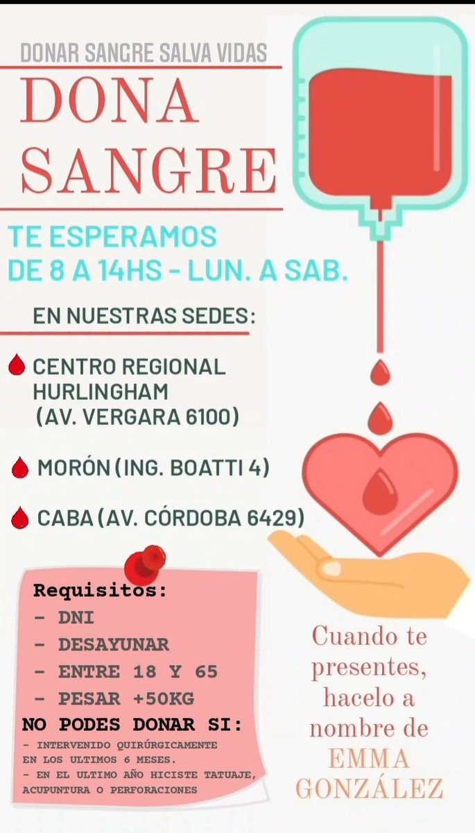 SabriManfredi's tweet photo. Emma tiene 5 añitos y nos necesita ❣ DONAR SALVA VIDAS, DONÁ SANGRE 💛 RT POR FAVOR 🙏🏼 https://t.co/YRJewEqyEf