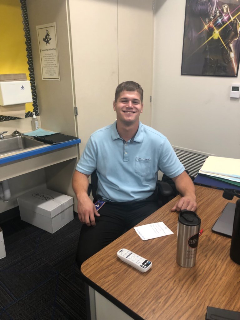 SewardBlueJays's tweet photo. Throwback Thursday!! Throwback to 2017 when Mr. Ross Briggs, a new teacher in the math department, graduated from SHS! #sewardjays #alum #throwback https://t.co/6H7m8cwazg