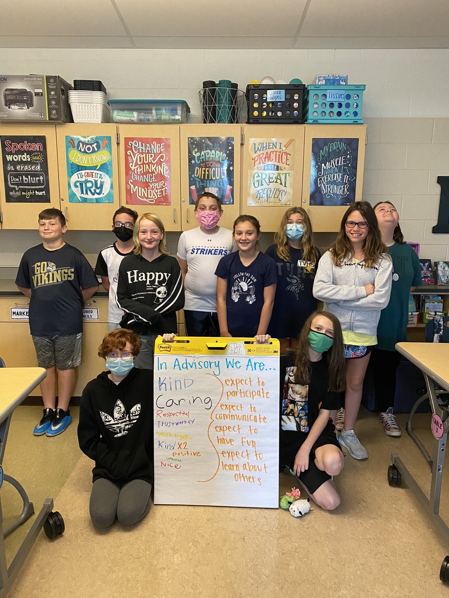 msperryin8th's tweet image. Advisory is in full swing @tvems! We spent time talking about our norms and what we can expect when we meet together. Looking forward to this year with this group of great kids.