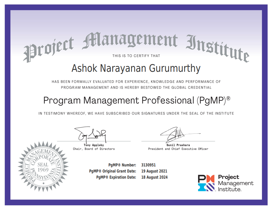 addonskills's tweet image. Join us together to Congratulate our alumnus Mr. Ashok Narayanan for his #PMI #PgMP certification success. Thank you, Mr. Ashok Narayanan, for trusting us as your #PgMP certification training partner.
#addonskills #programmanagement #addonskillssuccessstories #addingskillstolead