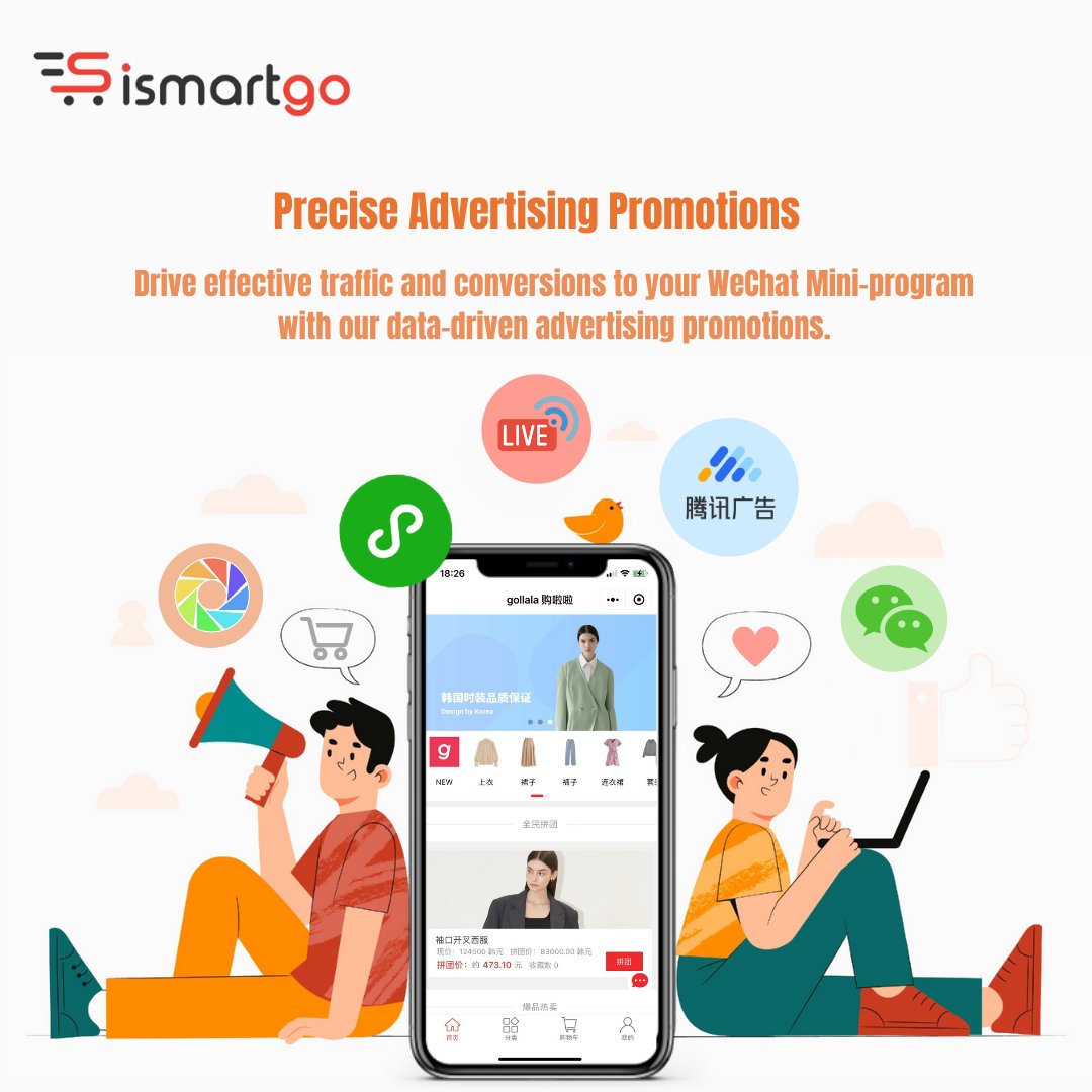 iSmartGo's tweet image. #iSmartGoTips 
iSmartGo offers data-driven advertising promotions that drive effective traffic and conversions to your WeChat Mini-program.

Visit our website: wp-ismartgo.i-click.cn
Contact us: wp-ismartgo.i-click.cn/contact-us/
