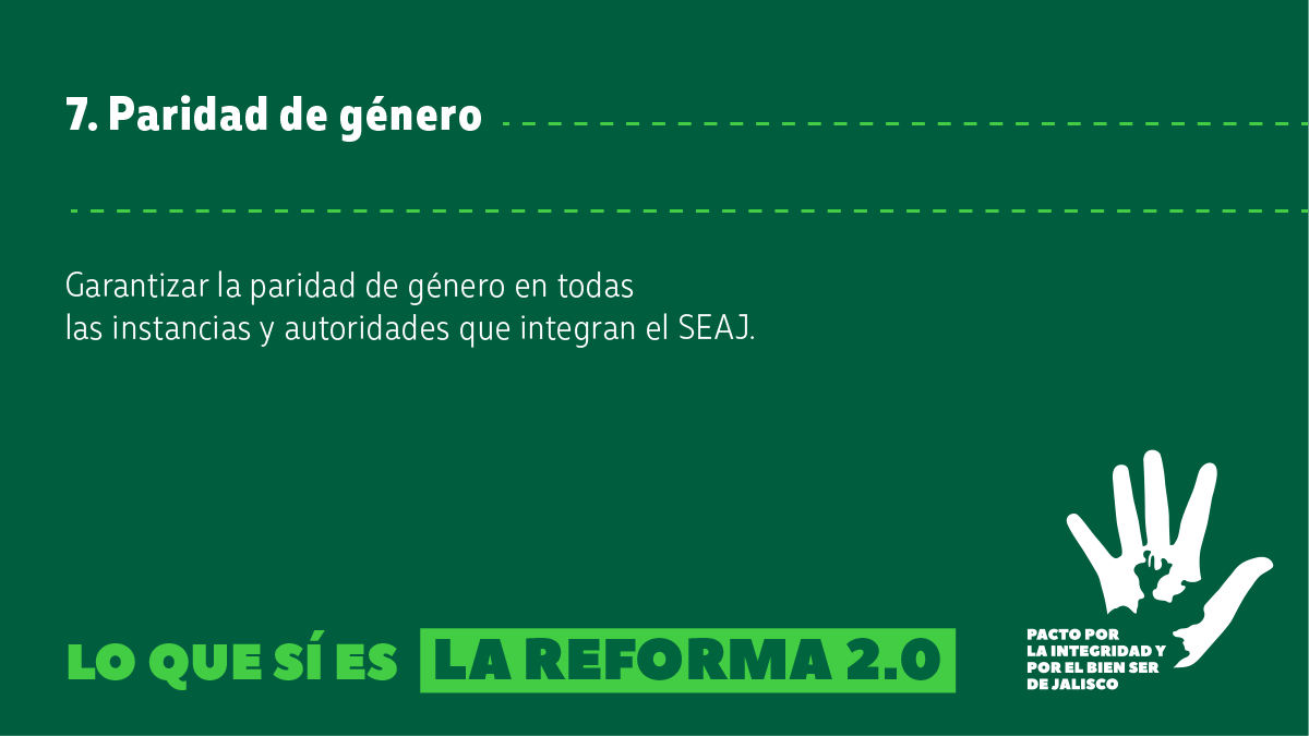 PactoIntegridad's tweet photo. 7. Paridad de género 👈 parte de la propuesta original de la Reforma 2.0 https://t.co/9TXsuSzA6R