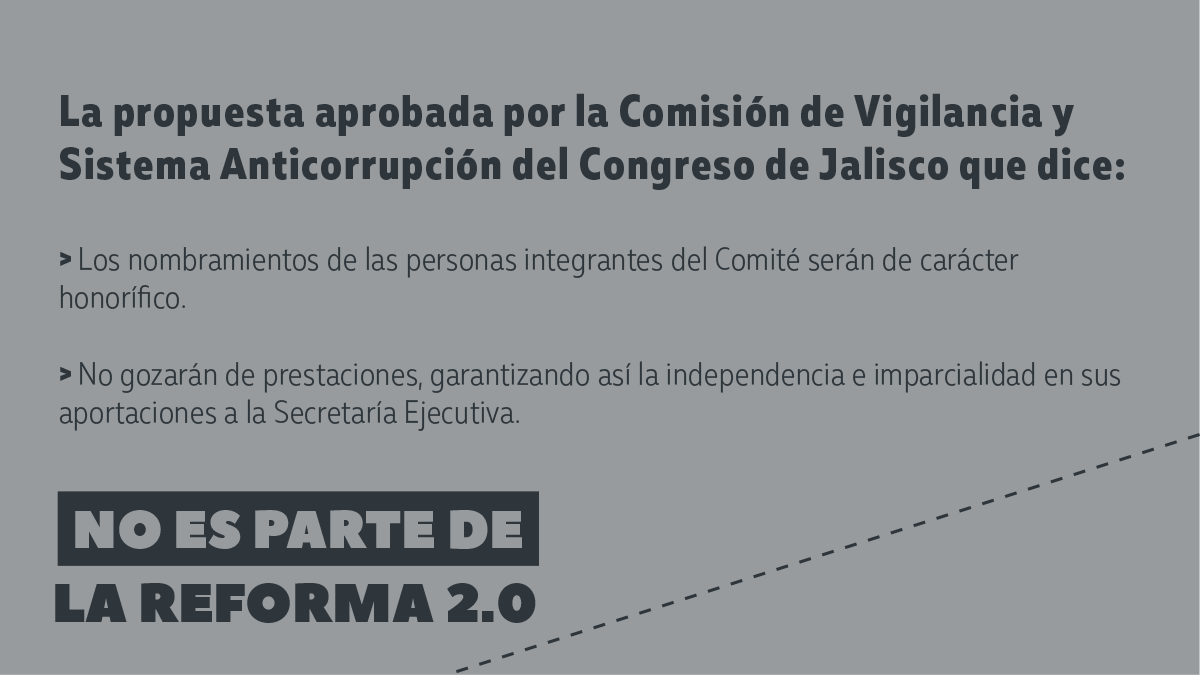 PactoIntegridad's tweet photo. Hay propuestas de reforma por parte del @LegislativoJal para el Sistema Estatal Anticorrupción que NO son parte de la Reforma 2.0 ✋ #PactoIntegridad https://t.co/DL2ZqLiblr