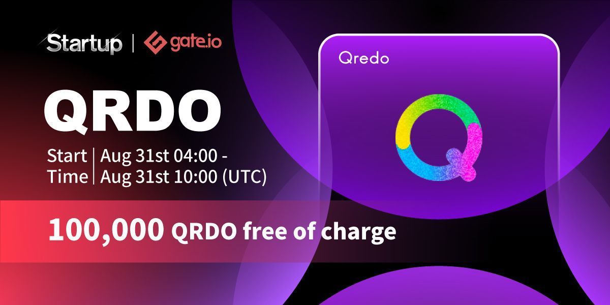 Gate's tweet image. 🔥 Gate.io Startup Free Offering: $QRDO @QredoNetwork 

🔶 Duration: 4:00 AM - 10:00 AM(UTC), August 31st, 2021
🔷 Price: $0/ #QRDO; 
🔶Coin List Price: $0.5 
🔷 Startup Supply: 100,000 $QRDO

➡️ Details: gate.io/en/article/221…

#GateIo