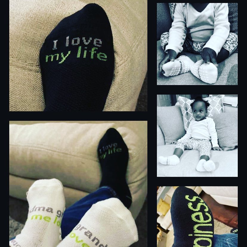 Thank you to the team at Notes to Self Socks ! Me and Kadis got some cool goodies today! Had to throw on these comfy socks for bed time!

Grandma loves me.. I love my life … Happiness..

#notestoselfsocks 
#wordsmakeallthedifference