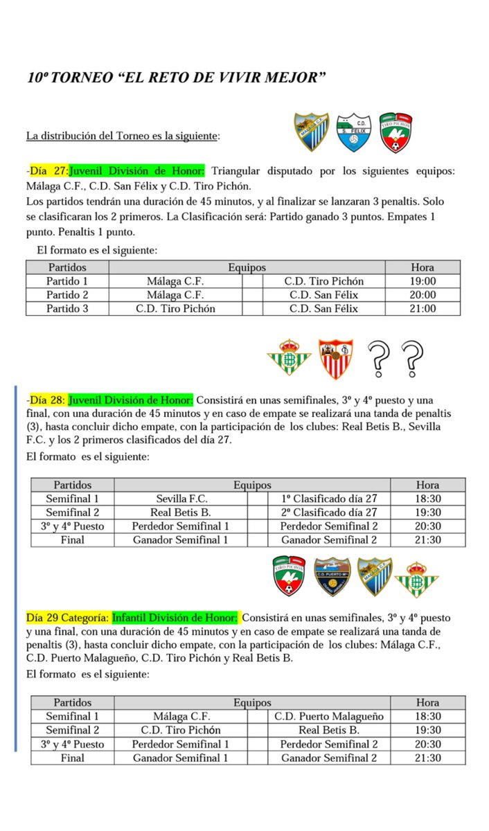 🔊 10º Torneo “ El Reto de Vivir Mejor”

🗣 Torneo en las categorías Infantiles y Juveniles, comienza este Viernes 27 hasta Domingo 29 #pretemporada 2021/22.

📹¿Quieres disfrutar? Que no te lo cuenten y nos vemos a las 19:00h. 

📱 #LosMejoresTorneosdeVerano
✌ <a href="/CD26_de_Febrero/">CD 26 De Febrero</a>