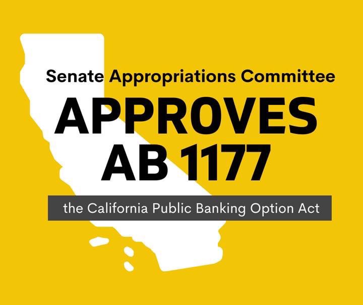 CAStateStrong's tweet image. #AB1177 will give fee-free banking access to Californians — and it's heading to a full-Senate vote. Tell your Senator #YesOnAB1177!