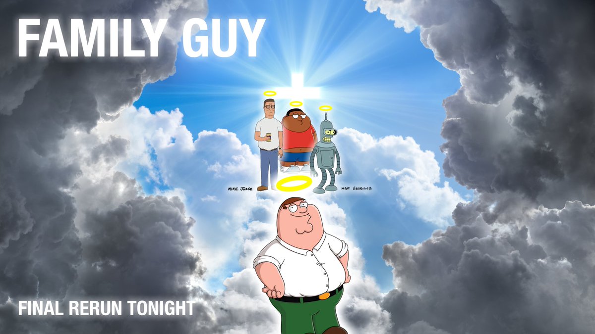 Swimpedia on X Tune in tonight at 10 00 PM for the final three episodes of Family Guy on adultswim This eighteen year run concludes at 11 00 PM with Stewie Is Enceinte. https t 9FV2r0Izwk
