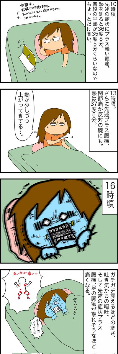 30代女、2回目ワクチン接種後の副反応の様子(載りきらなかったのでリプ欄に続きます。) 