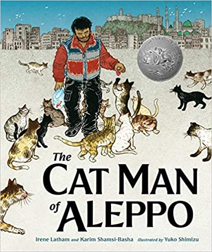 Today's #kidlit Tweet is THE CAT MAN OF ALEPPO by @arabinalabama, @Irene_Latham and illust @yukoart. The true story of Mohammad Alaa Aljaleel who continued to drive an ambulance in war-torn Syria to help others—including saving hundreds of abandoned cats. @PutnamBooks