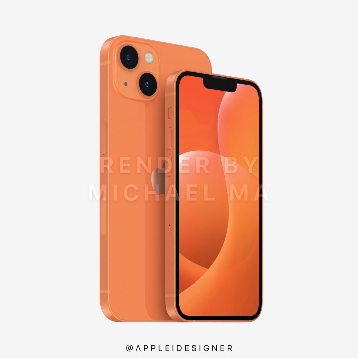 iPhone 13 & iPhone 13 mini in Orange, Yellow & Purple (Press