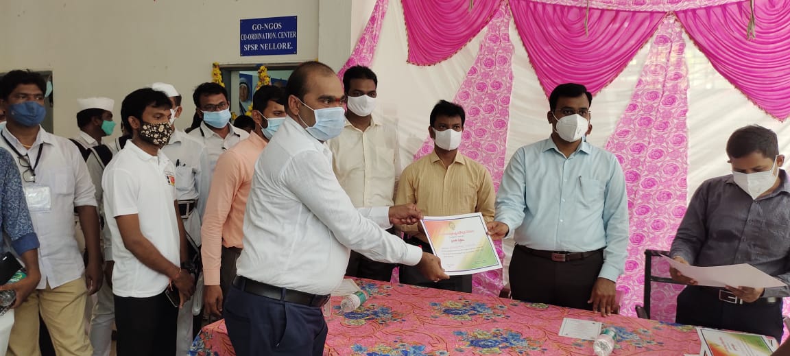 world human rights association received an appreciation certificate from nellore collector sri k.v.n chakradar babu for our social activities on the occasion of 75th independence day