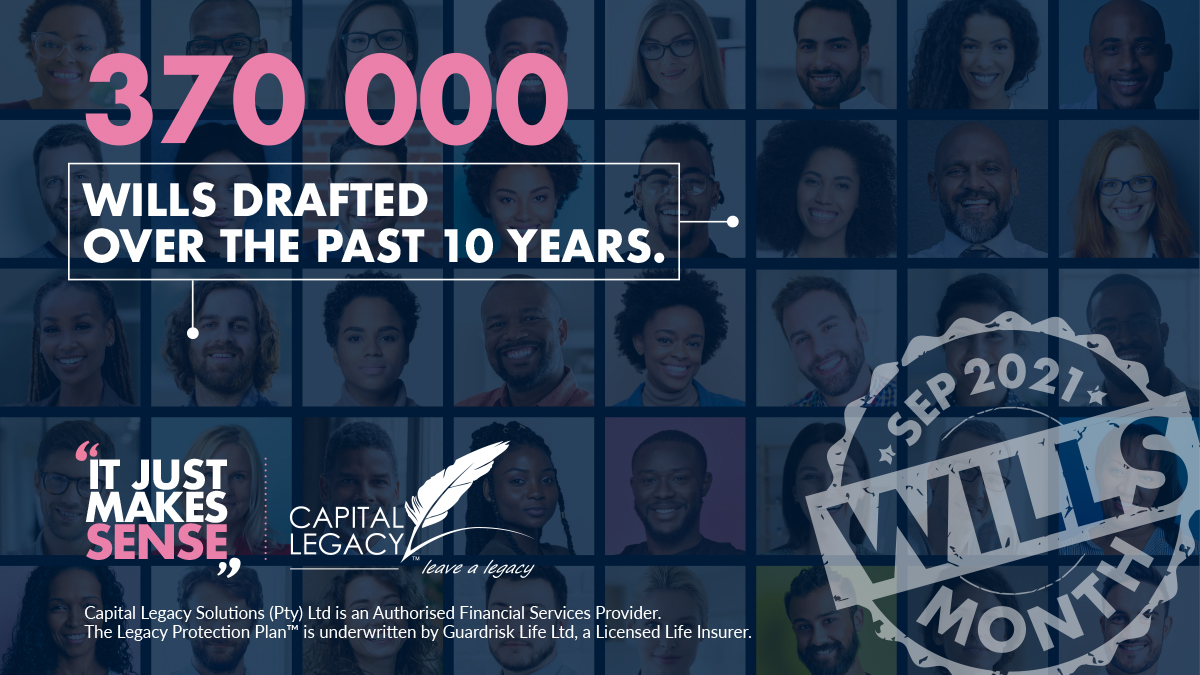 CapitalLegacy's tweet image. #WillsMonth 𝗶𝘀 𝘁𝗵𝗶𝘀 𝗦𝗲𝗽𝘁𝗲𝗺𝗯𝗲𝗿 and we’re continuing on our quest to help educate all South Africans on the importance of having a valid Will in place! To arrange your complimentary Will consultation, speak to your Financial Advisor or visit: bit.ly/3gqGPxs