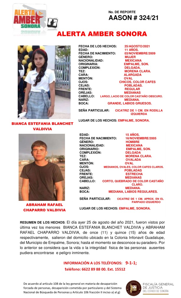 Alerta Amber Sonora tweet media