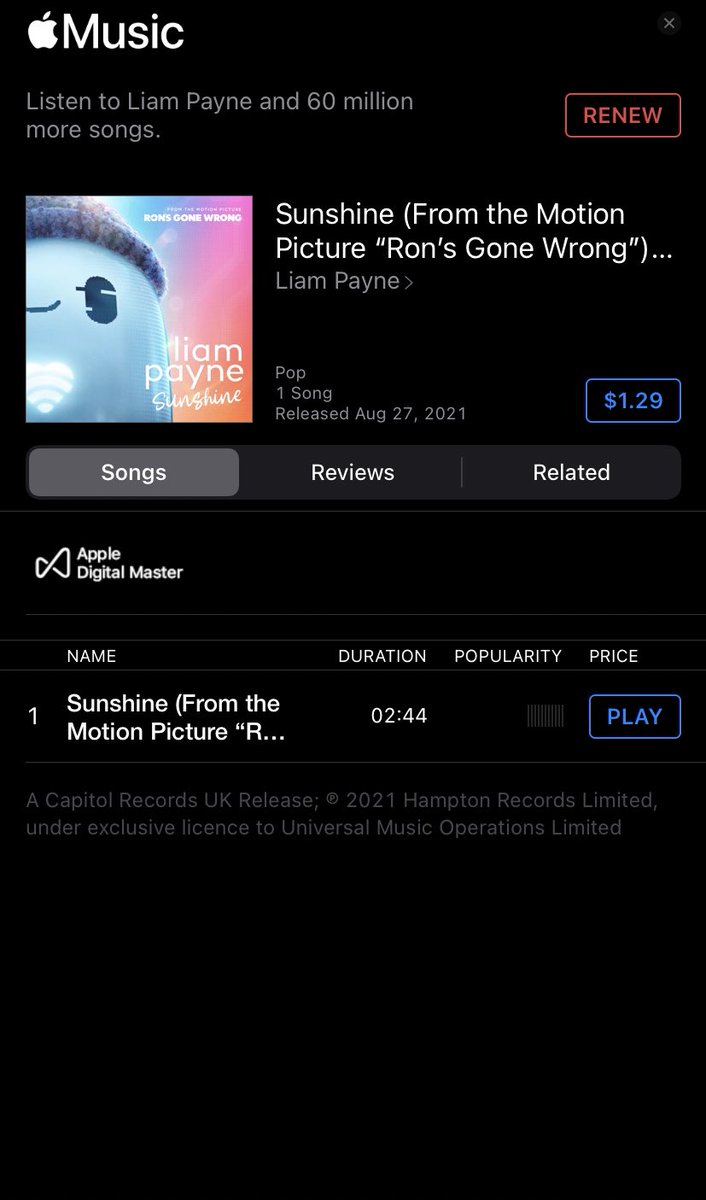 RISKOFSKELETONS's tweet photo. Have you purchased #Sunshine by @LiamPayne yet?? 

If not purchase it here! 

Sunshine (From the Motion Picture “Ron’s Gone Wrong”) - Single by Liam Payne https://t.co/7NAxiEe515 https://t.co/4LA1eCHagI