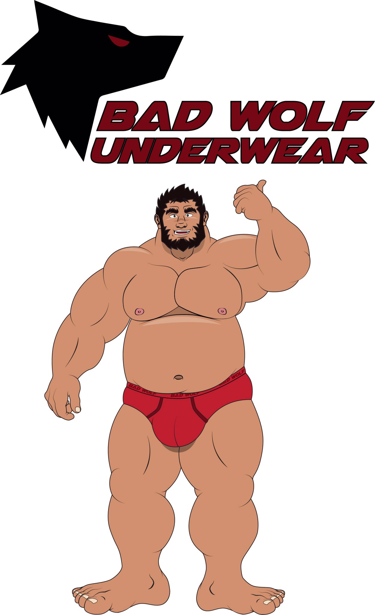 Werewolf Detective Paw on X: Mick, in his human form, as a model for “Bad Wolf  Underwear”. Art and concept by my bf @Djnovak8706 (you can probably guess  what inspired the logo