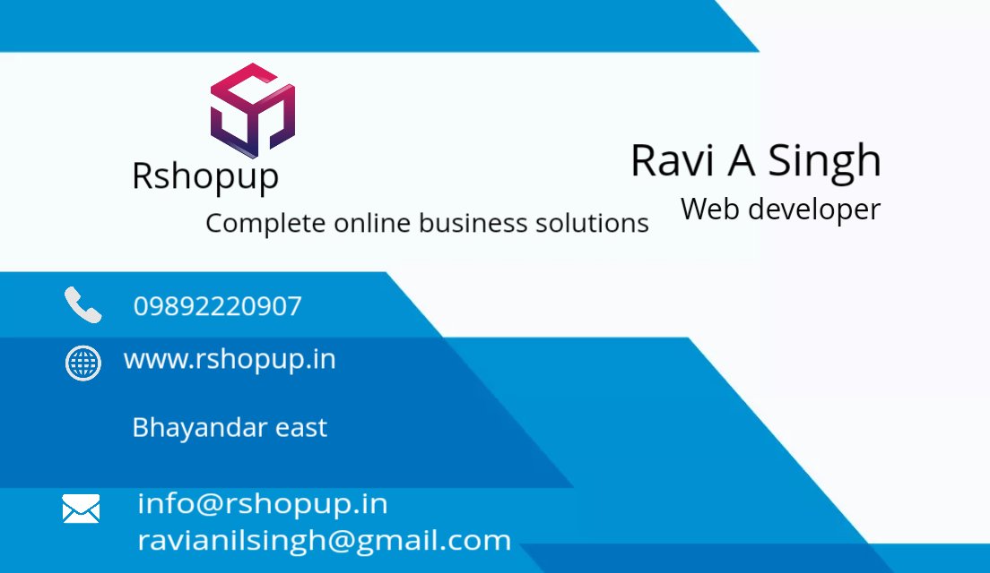 ravianilsingh's tweet image. #adsandearn #rshopup #webdevoloper #onlinemarketing #mobileapplication