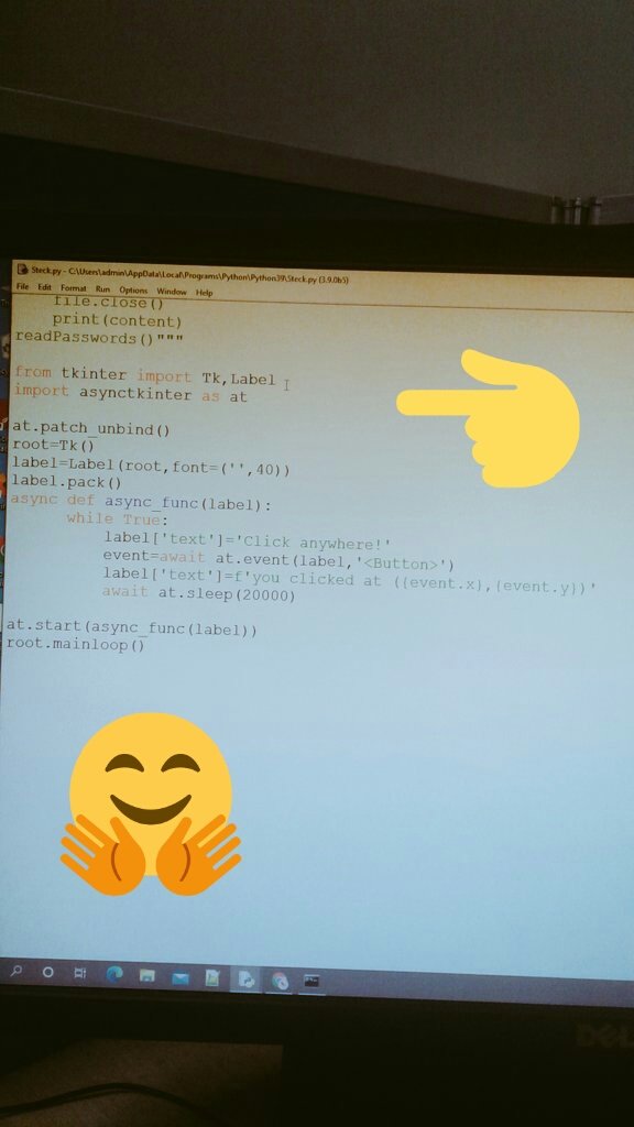 PythoncodeE's tweet image. Tkinter😊
Python 👌
