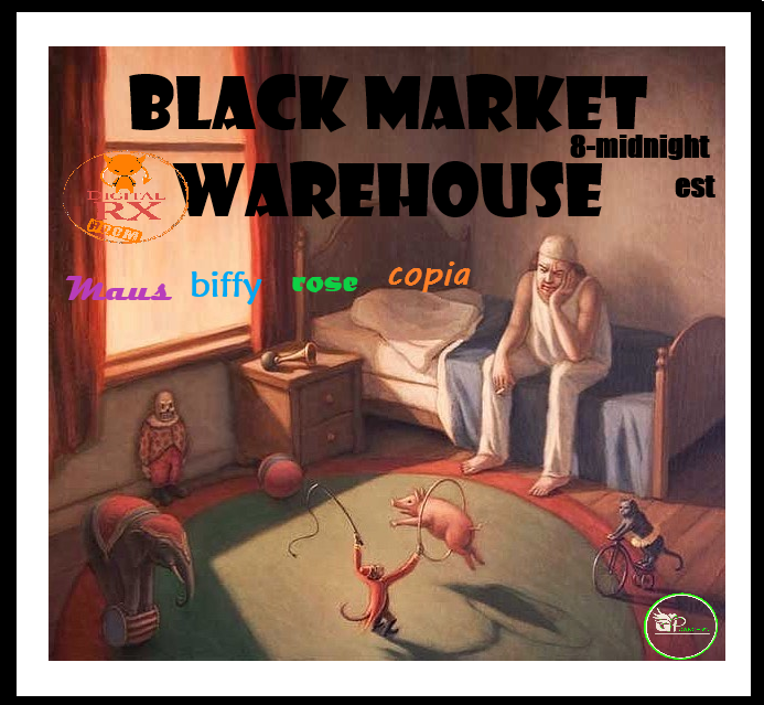 drx_rx's tweet photo. FRIDAY NIGHT! 8/27 at 8pm EDT head out to the Black Market Warehouse for some amazing tunes from DJ Maus, DJ Biffy, DJ @WildIrishRoseXo , and DJ @copia3dx !
#3dxchat #drxroom #drxdjs #3dxchatparty https://t.co/pqIc6FnTJ5
