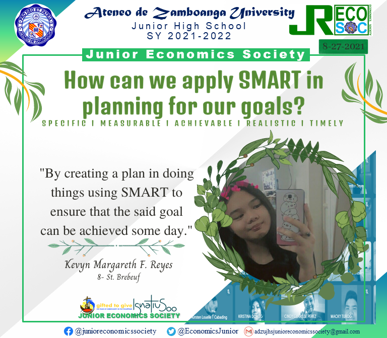 EconomicsJunior's tweet photo. REFLECTIONS &amp; INSIGHTS
Greetings, Junior Economists!

Below are some of the reflections and insights shared by the members and officers of the Junior Economics Society after the "Re-echo of MY SLP 2021".

Layout by: Willeina Anne Gonzales https://t.co/0W8MFmHemo