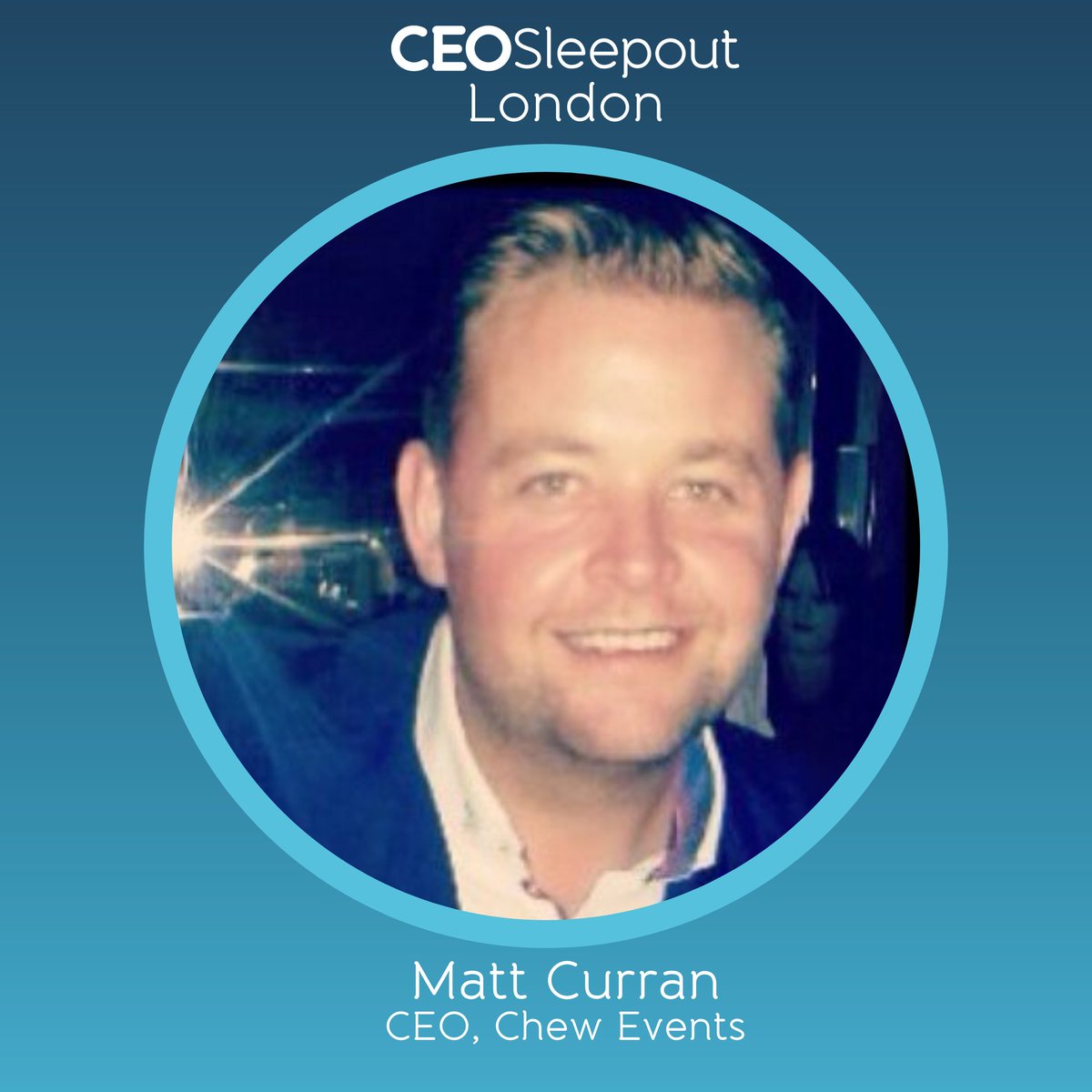 Matt from <a href="/ChewEvents/">Chew</a> was one of our biggest "Stay at Home" fundraisers of 2020 - raising a phenomenal total of £3,200 for our summer event

And we're delighted he's joining us again for #CEOsleepoutLondon at Lord's - as we make a stand against homelessness

Thank you <a href="/mattcurran/">Matthew Curran</a>