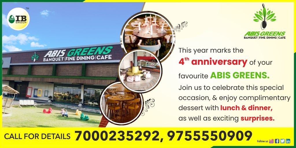 ibgroup_india's tweet photo. You made us who we are today, How can we forget you?
Join us at the 4th Anniversary ๐ of ๐ฅ #ABISGreens โจ
#IBGroup #ABIS @gulrez_alam_197 #anniversary #yummy #healthylifestyle #foodie #safefooddelivery #safefood #homedelivery #food #convenience #foodlovers @RajnandgaonDist https://t.co/kxFadbgvvJ