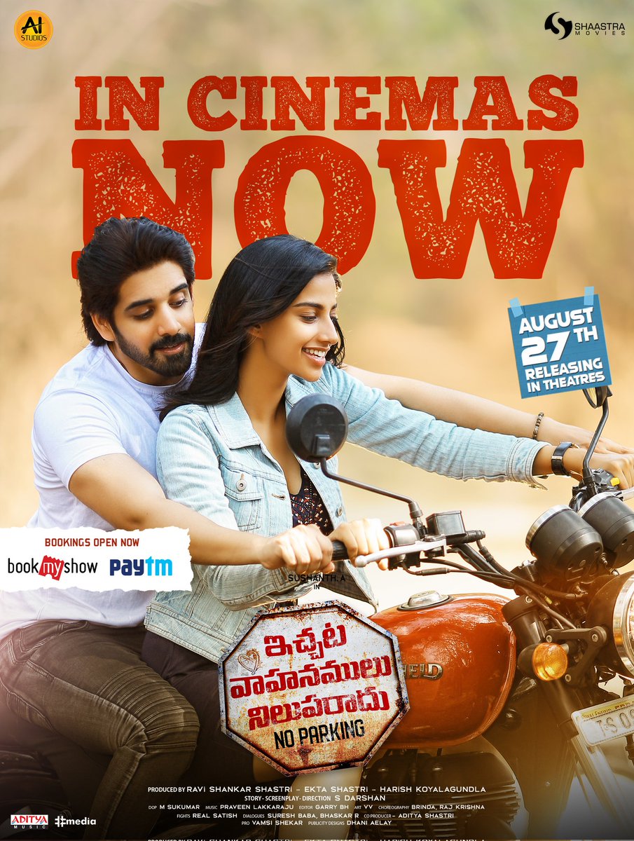 Shaastra Movies (@shaastramovies) on Twitter photo #IVNR is IN CINEMAS NOW!🏍️
Experience the right dosage of concept with entertainment💥
Book your tickets now!👇🏻
🎟️bit.ly/IVNRbms
🎫bit.ly/IVNRpaytm
#IchataVahanamuluNilupaRadu
<a href="/AIStudiosOffl/">AI Studios</a> <a href="/ravishastrioffl/">Ravi Shastri</a> <a href="/ShaastraMovies/">Shaastra Movies</a> <a href="/iamSushanthA/">Sushanth A</a> <a href="/_meenakshii/">Meenakshi Rajput</a> <a href="/darshn2012/">S Darshan |Film Director|</a> #IVNR is IN CINEMAS NOW!🏍️
Experience the right dosage of concept with entertainment💥
Book your tickets now!👇🏻
🎟️bit.ly/IVNRbms
🎫bit.ly/IVNRpaytm
#IchataVahanamuluNilupaRadu
<a href="/AIStudiosOffl/">AI Studios</a> <a href="/ravishastrioffl/">Ravi Shastri</a> <a href="/ShaastraMovies/">Shaastra Movies</a> <a href="/iamSushanthA/">Sushanth A</a> <a href="/_meenakshii/">Meenakshi Rajput</a> <a href="/darshn2012/">S Darshan |Film Director|</a>
