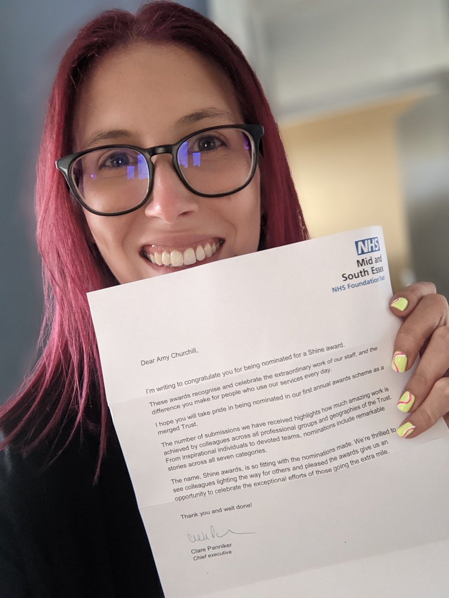 I can't quite believe it but I've been nominated for a @MSEHospitals Shine staff award! 🥳 Thank you to whoever nominated me 💖 #staffawards #Shine #NHS #PositiveTwitterDay