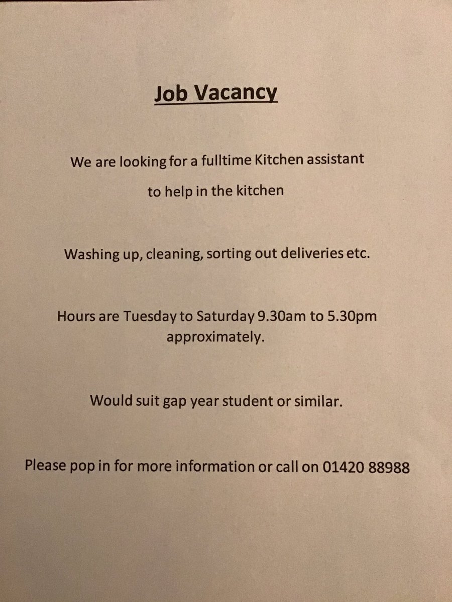 We are looking for a energetic person to join our time full time.