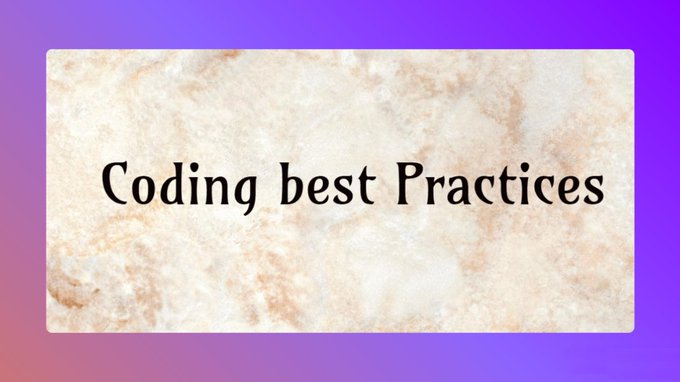 techie_ankit's tweet image. 🌟Coding best practices help to create standardized software that is easier to understand,refactor and maintain

🌟Sharing tips on how to become a better developer

#100DaysOfCode
#java #Nodejs #Python 
#javascript #Programming #Coding  #reactjs 
#code #programming #100daysofCode