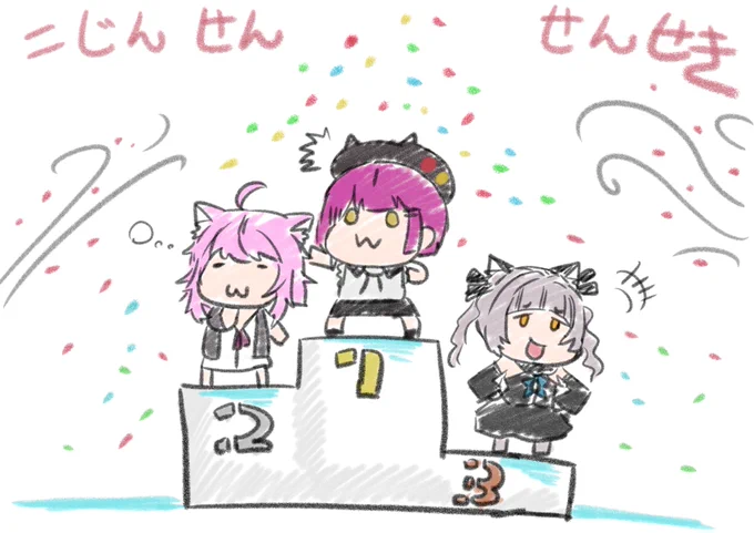 個人戦結果

みんなよくてみんながんばった!

#ゆるホロチームカート
#TOWART #常闇トワ 
#絵かゆ #猫又おかゆ
#シオンの書物 #紫咲シオン 