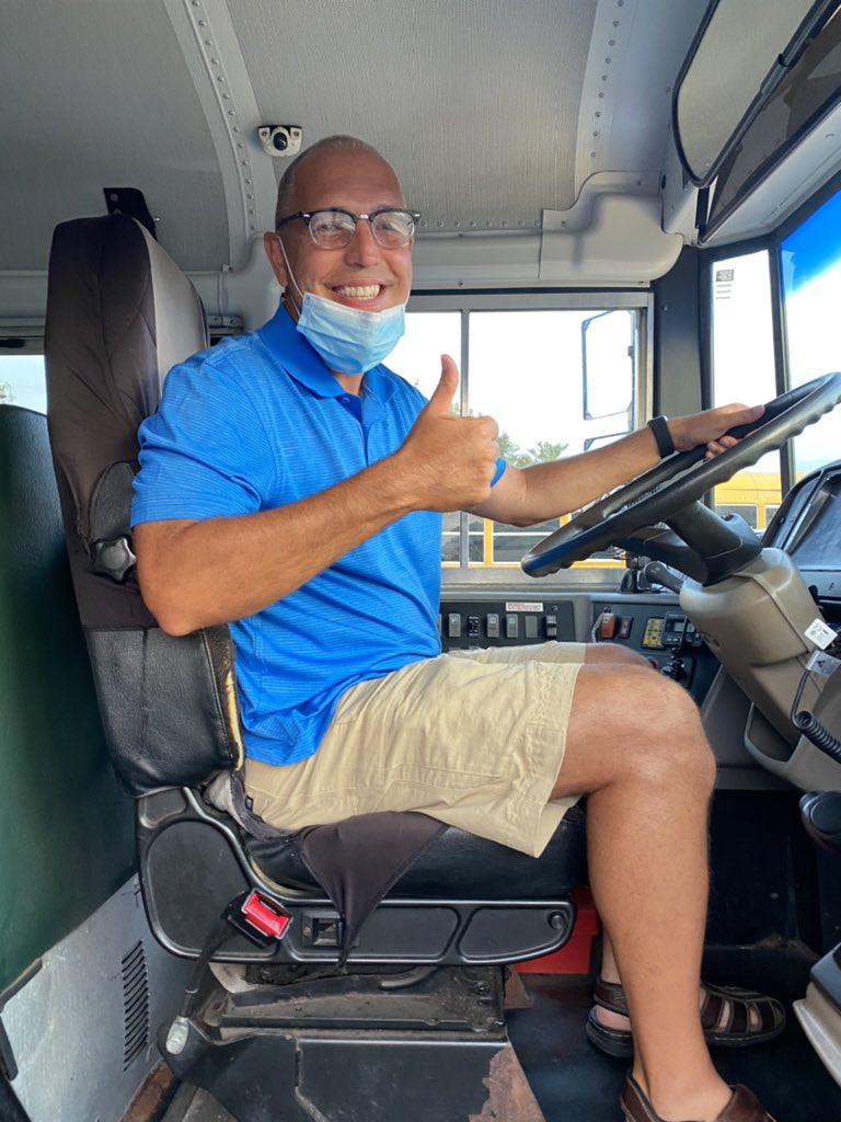 hpsProud's tweet photo. When you are an English teacher, but you also have a CDL, you get promoted to Bus Driver.  #EveryStudentEveryDay Thank you @gceithaml #HPSProud https://t.co/P9WtI3G1qI