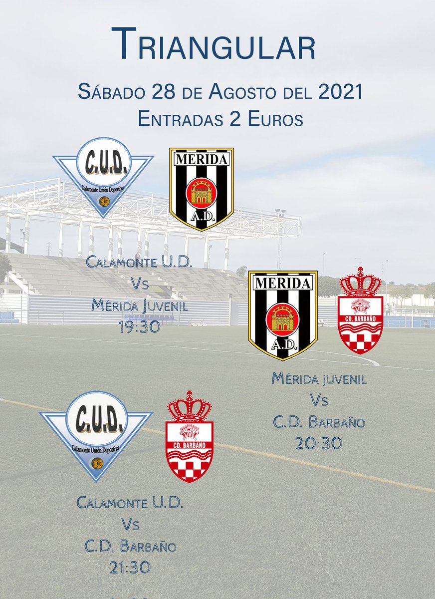 CalamonteUD's tweet photo. ¡¡¡Aquí tenéis toda la información del triangular de este fin de semana!!! https://t.co/q9rMJpJWut