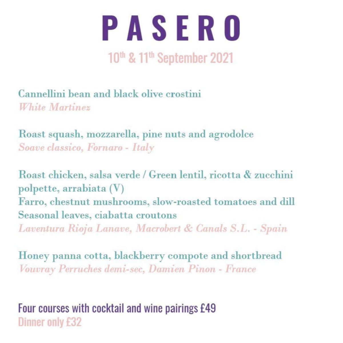 The weather is looking gorgeous in September, so how does a delicious 4 course dinner under the stars in the heart of Downhills Park, Tottenham sound?

Sign us up!

The menu looks incredible!

Get your tickets for September 10th and 11th here:
 tickettailor.com/events/pasero/