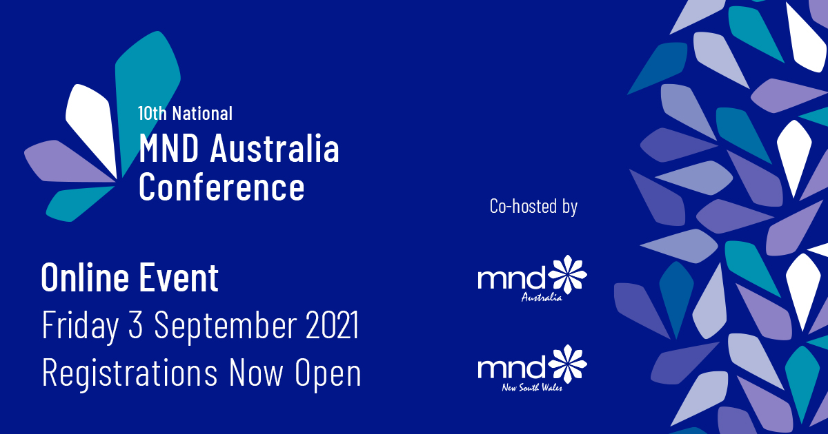 ⏰Only 1 week to go until the online 10th National MND Australia Conference!

Register here: bit.ly/3jMr5Wl

For health professionals, disability &amp; aged care providers and anyone with an interest in support and care for people living with #MND.