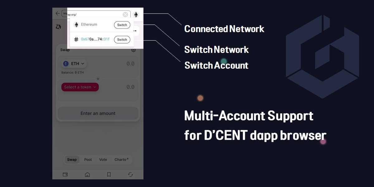 WalletGuyYoo's tweet photo. New version of dapp browser will be available soon.
- Multi-account support
- New UXUI for the easy access to dapps

Stay tuned. @DCENTwallets 
Download : https://t.co/uVqiDQwPwQ https://t.co/z4Luw7yOMt