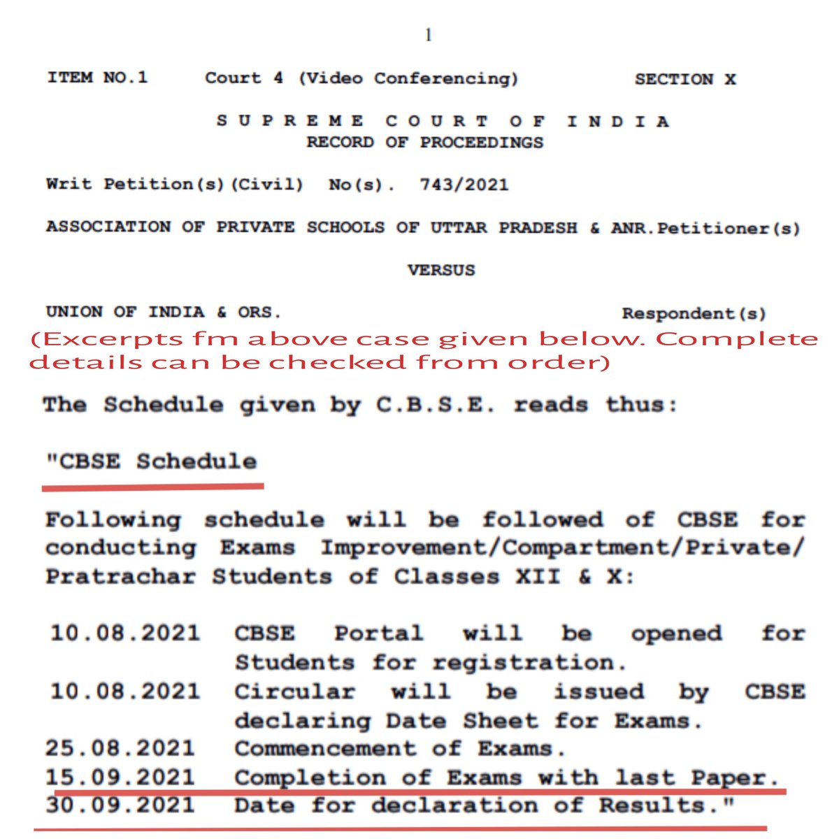 ActivistSukhpal's tweet photo. #CBSEPrivateStudents hv sought  #SupremeCourt intervention &amp; direction based on CBSE Schedule approved by SC in below order. Hence relief to #shiftNEETUG2021 #JEE &amp; other comp exams sought. 
@AdvMamtaSharma @nookals @vani_mehrotra @Architguptajii @ActivistSukhpal 
#shiftNEETUG https://t.co/aUKnMz86Ez