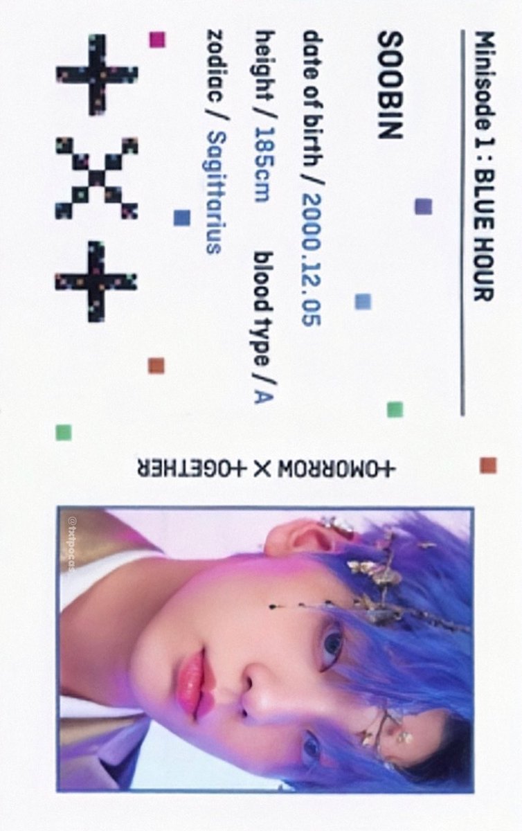 TXT Minisode 1 : Blue Hour Photocard Scan R, AR, VR #SOOBIN #수빈