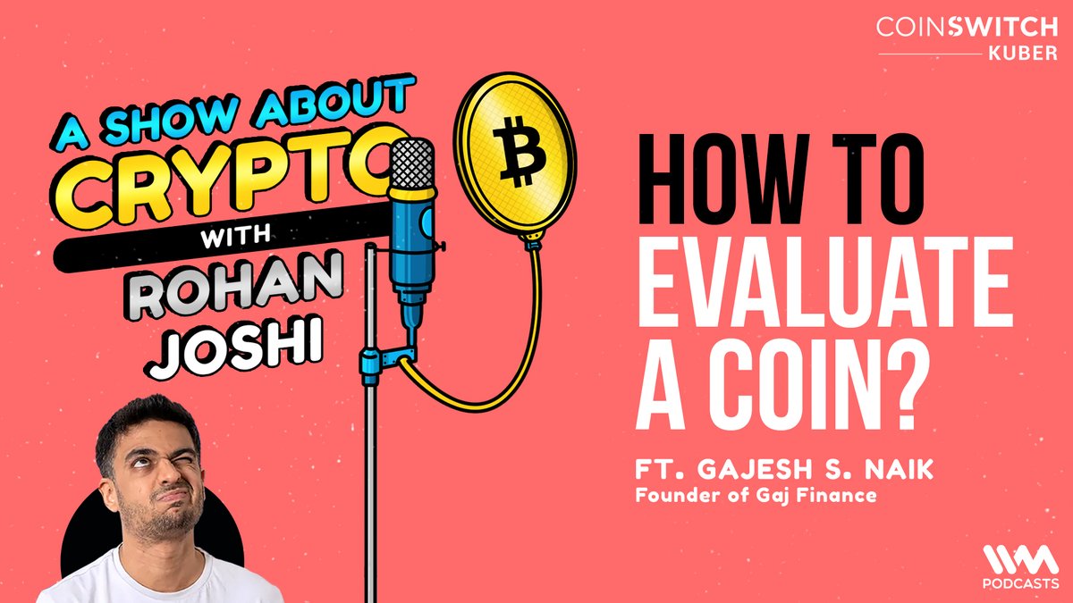 CoinSwitch's tweet image. Wondering which coin to choose, with so many options around?

Well, &apos;A Show About Crypto with Rohan Joshi&apos; is here to help you find out!

Catch ‘How to evaluate a coin’ with @robogajesh - Founder of Gaj Finance.

@IVMPodcasts #UnderstandingCrypto #CryptoPodcast
