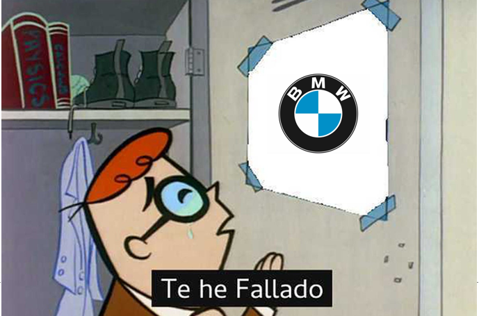 BMWEspana's tweet photo. Un auténtico #BMWLover cada vez que se monta en un coche que no es BMW. https://t.co/GtWJjzYTfP