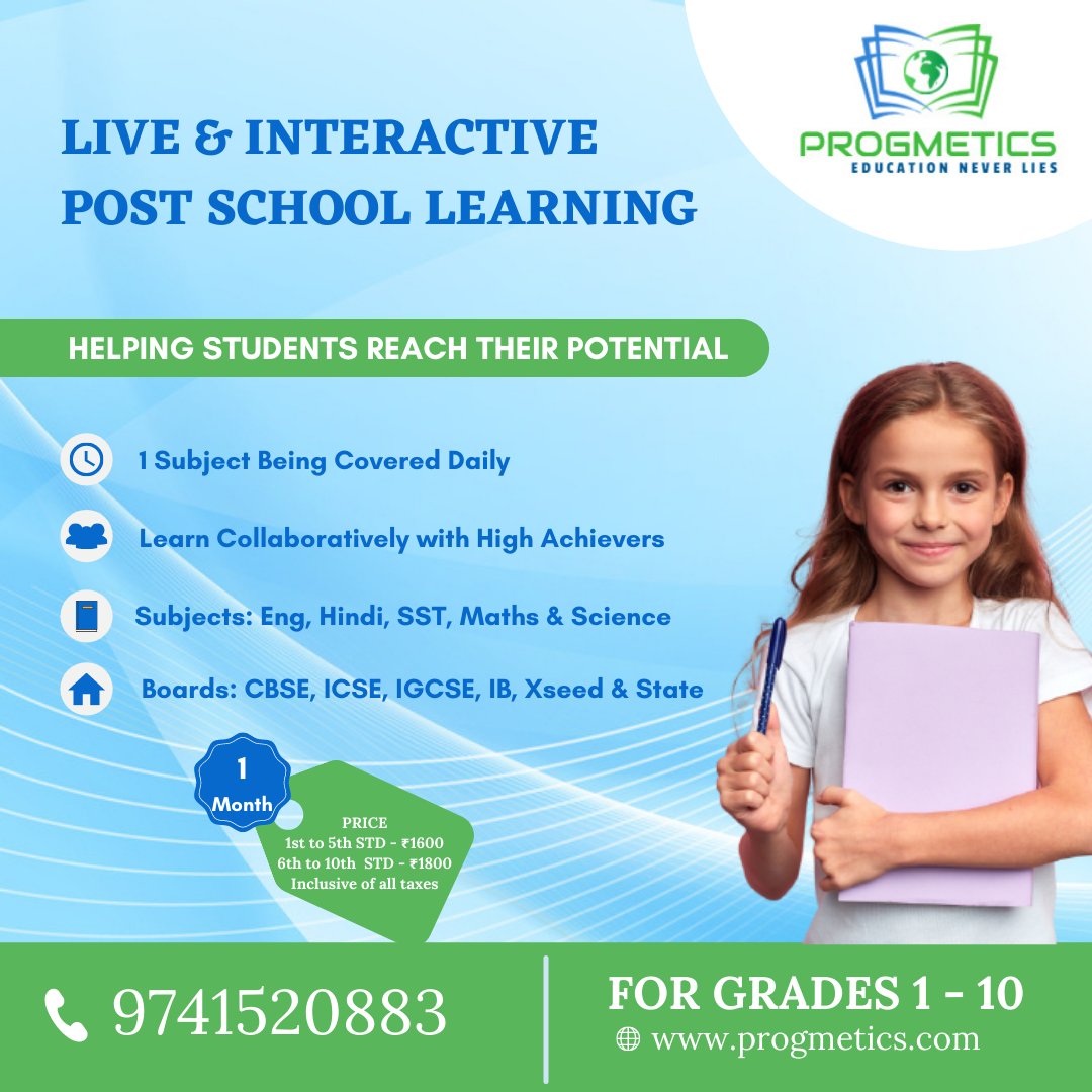 progmetics's tweet image. Make your kid after school learning more interactive and live with our industry best tutors! Visit progmetics.com to know more #OnlineTuitionClass