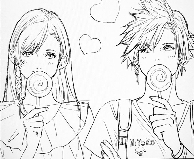 これはティファを見ながらペロペロキャンディーをすごく舐めるクラウドくんです😋🍭 